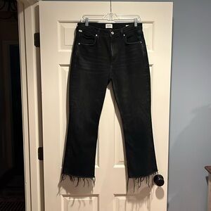 Citizens of Humanity black, mid-rise, cropped jeans.  29 inch waist